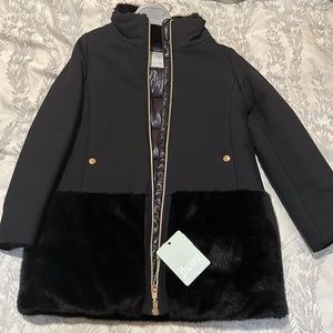 NEW Herno fur-trimmed down jacket, girls size 10Y
